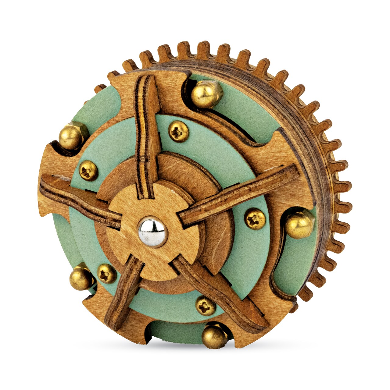 Collections Etc Archimedes' Problem-Solving Wooden Gear Puzzle